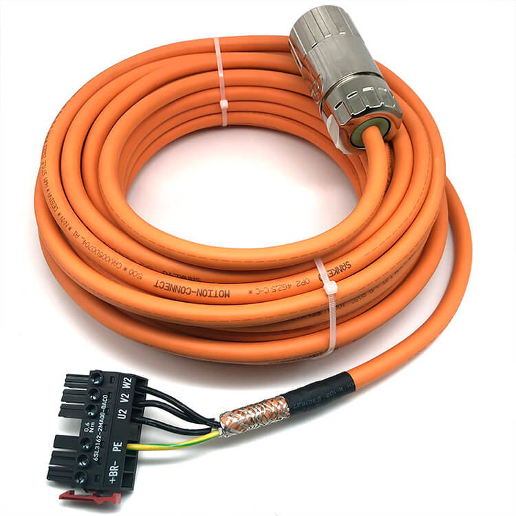 Cebl Pŵer Sz.1 CYFLYMDER-CYSYLLTU Servo Power Cebl 6FX5002-5DN06 Ar gyfer Siemens