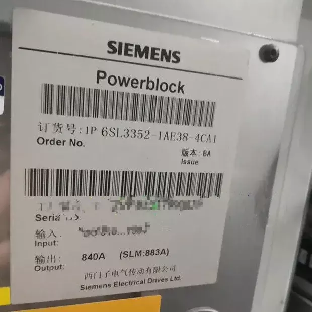 Siemens SINAMICS S120 n&aacute;hradn&iacute; nap&aacute;jec&iacute; blok 6SL3352-1AE38-4CA1